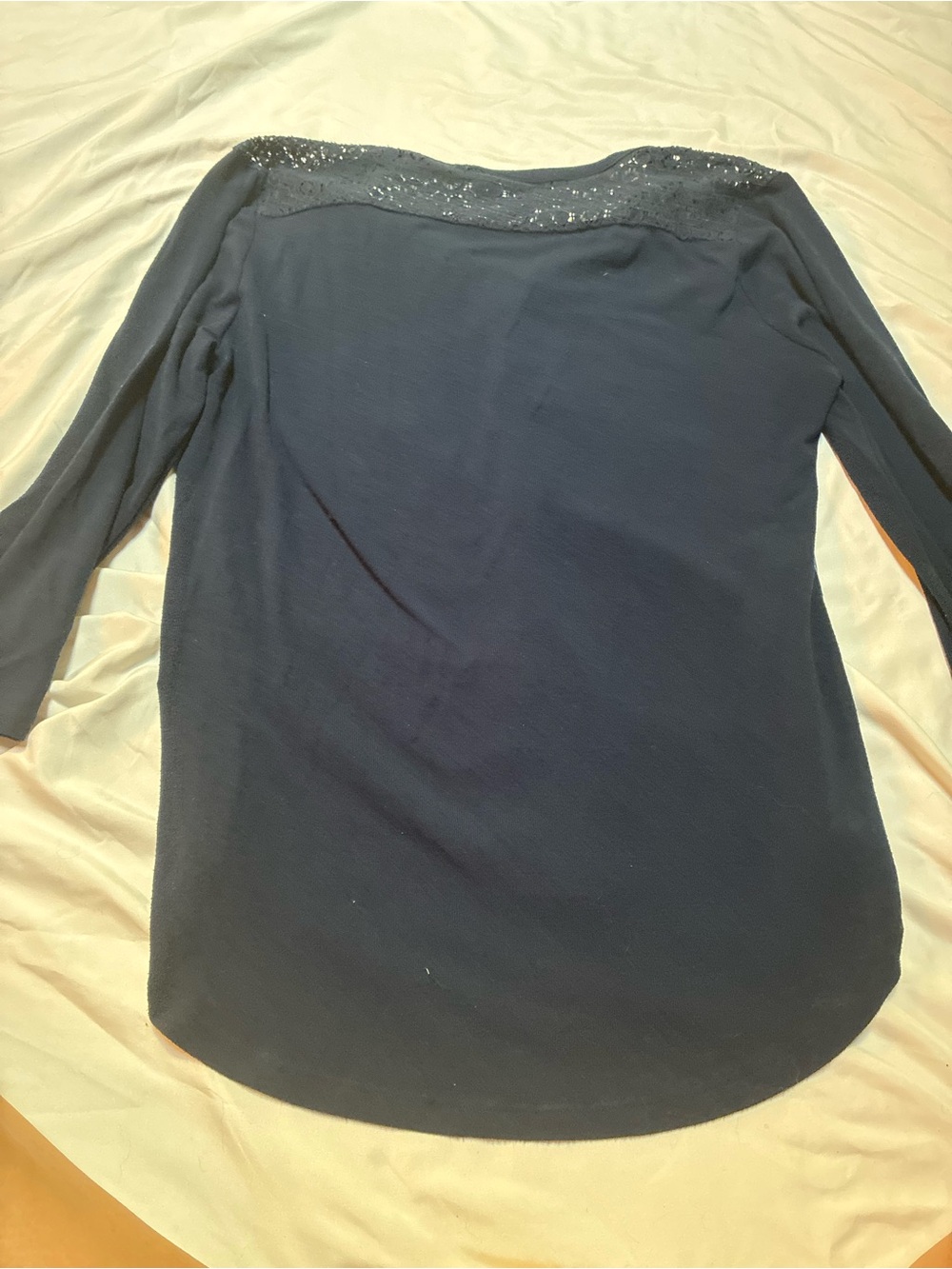 DB Navy Blue Patterned Women's Top Size Medium - Picture 8 of 9